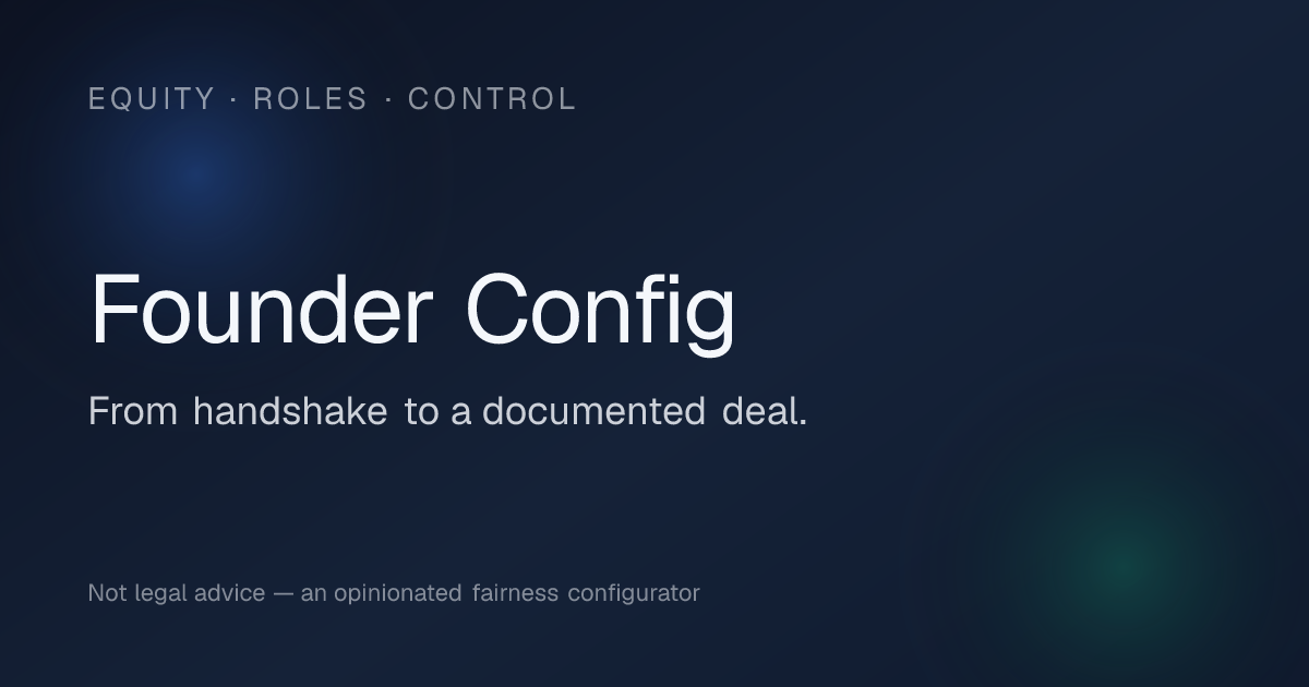I built a free co-founder agreement tool | sanity check please. logo